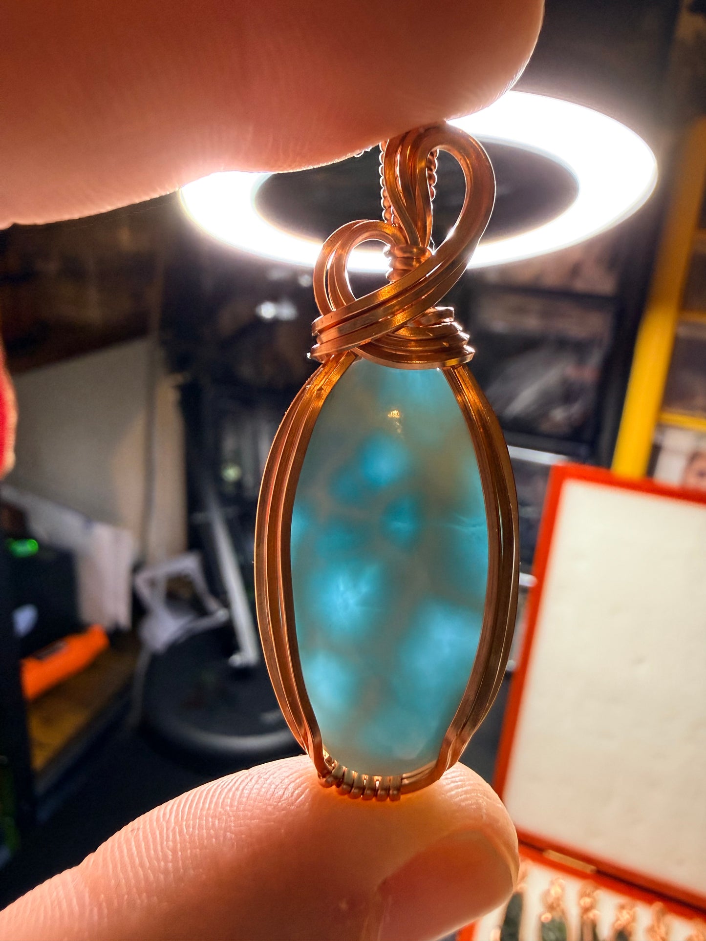 11VDS) Larimar Pendant in copper