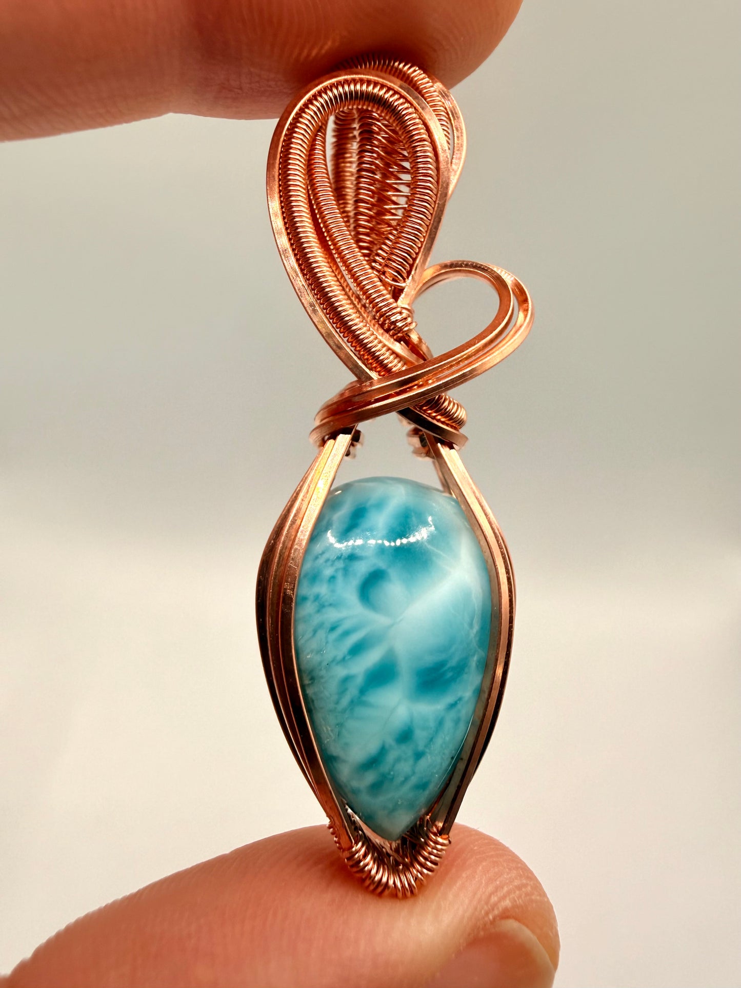 Larimar Pendant In Copper