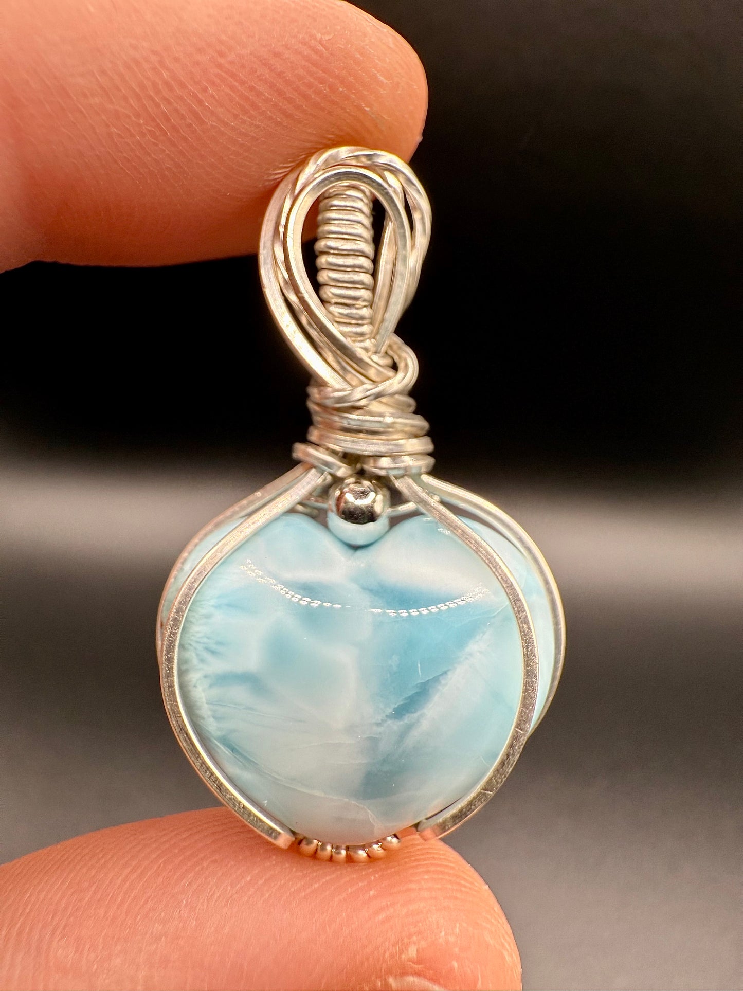 B112) Larimar Pendant In Sterling Silver