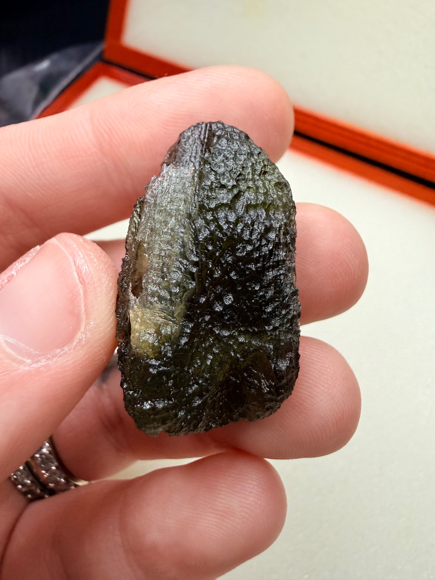 Moldavite 10.41 Gram With A Open Bubble Cavity