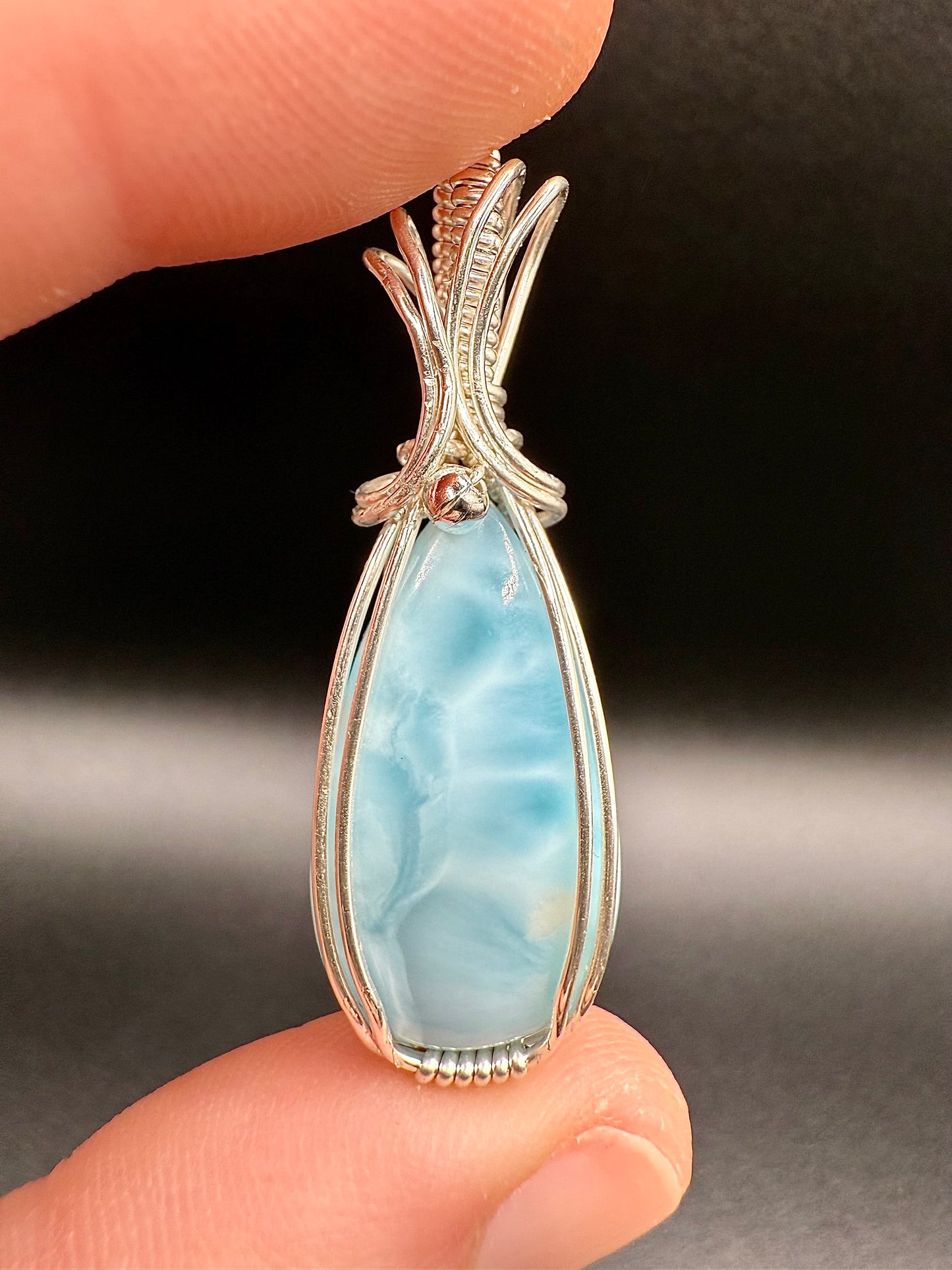 A11) Larimar Pendant In Sterling Silver
