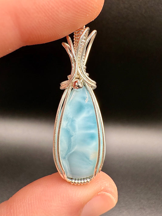 A11) Larimar Pendant In Sterling Silver