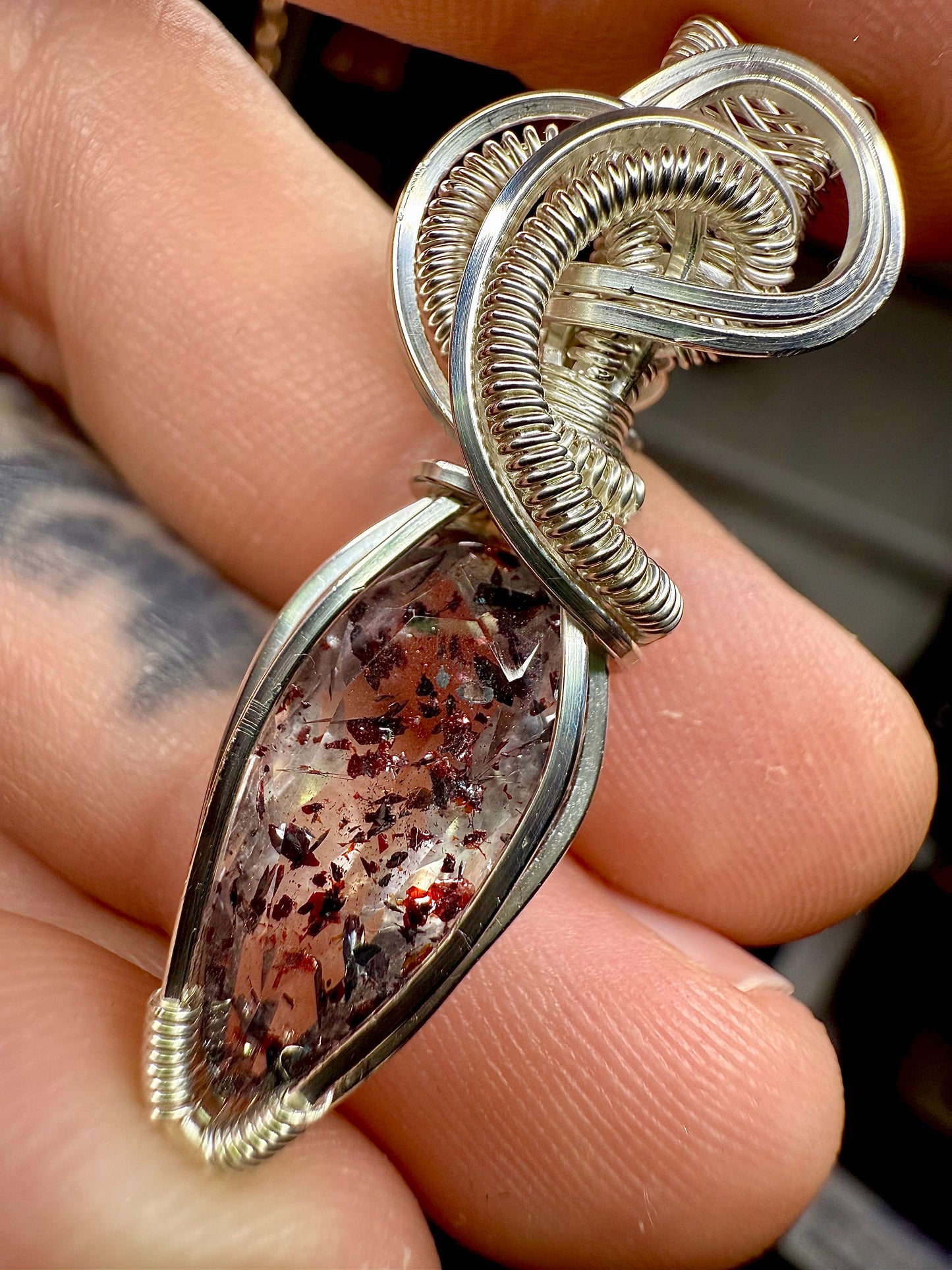 ZZ12) Super 7 Pendant Necklace In Sterling Silver