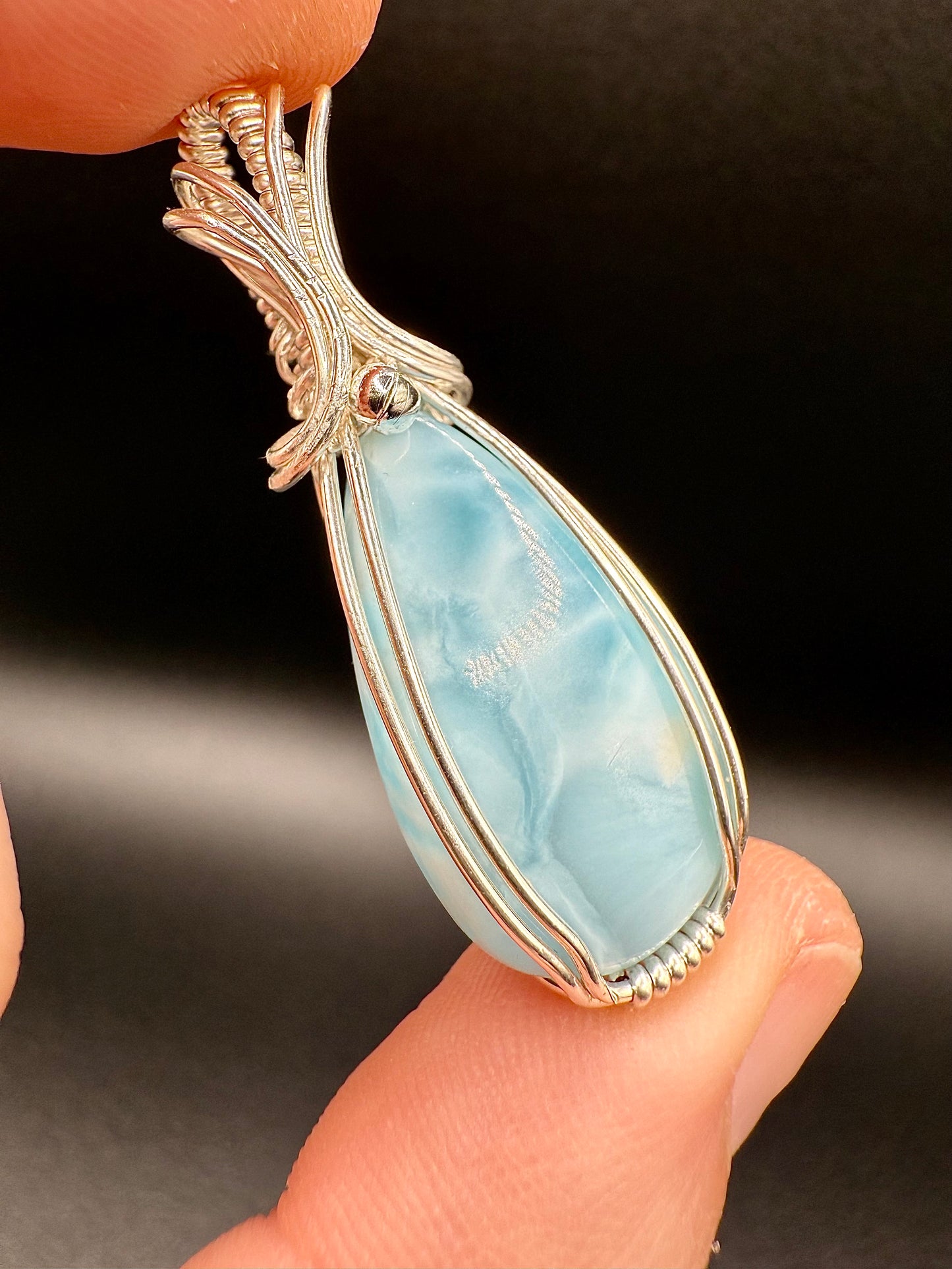 A11) Larimar Pendant In Sterling Silver