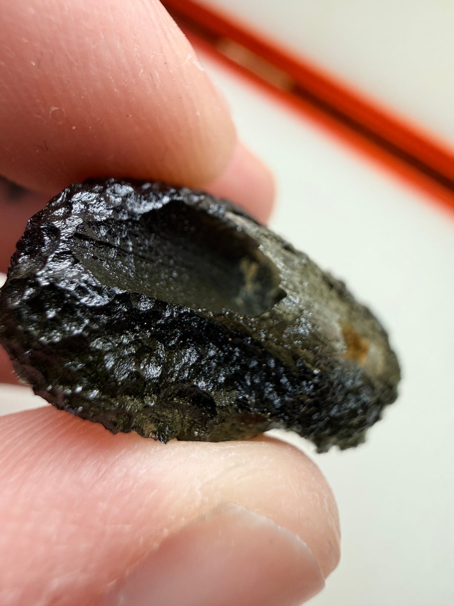 Moldavite 10.41 Gram With A Open Bubble Cavity