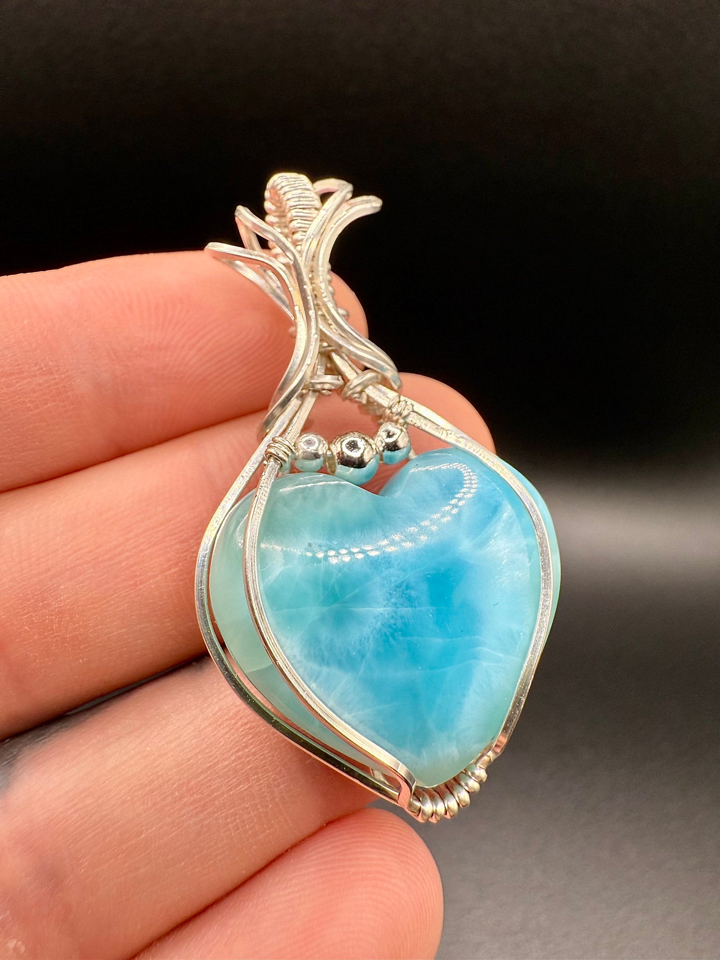 C11) Larimar Pendant In Sterling Silver