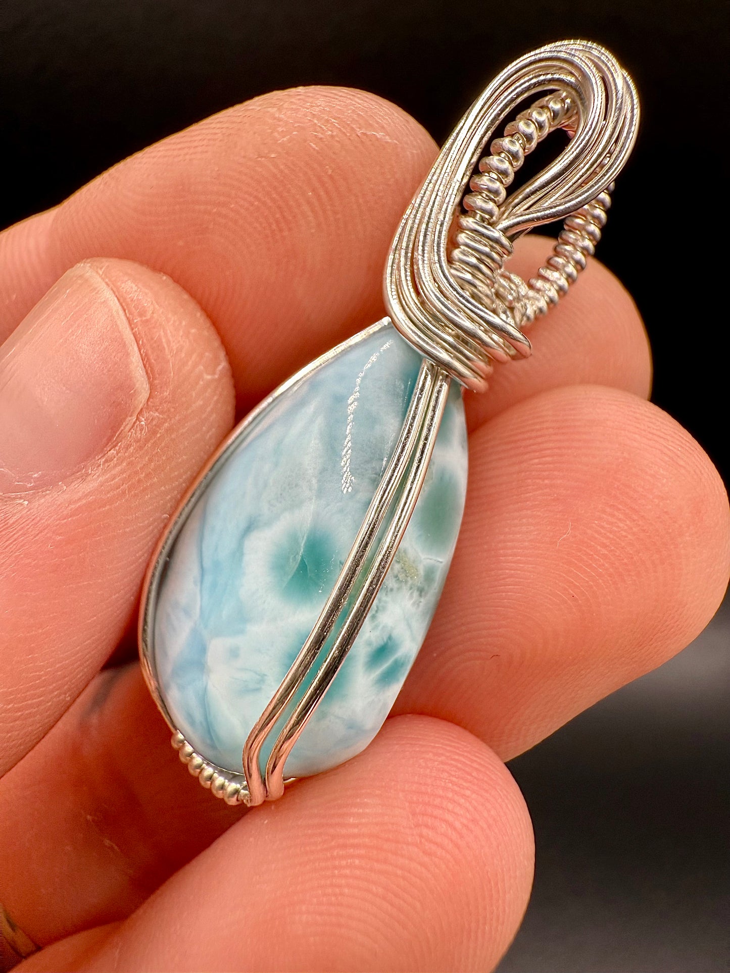 A11) Larimar Pendant In Sterling Silver