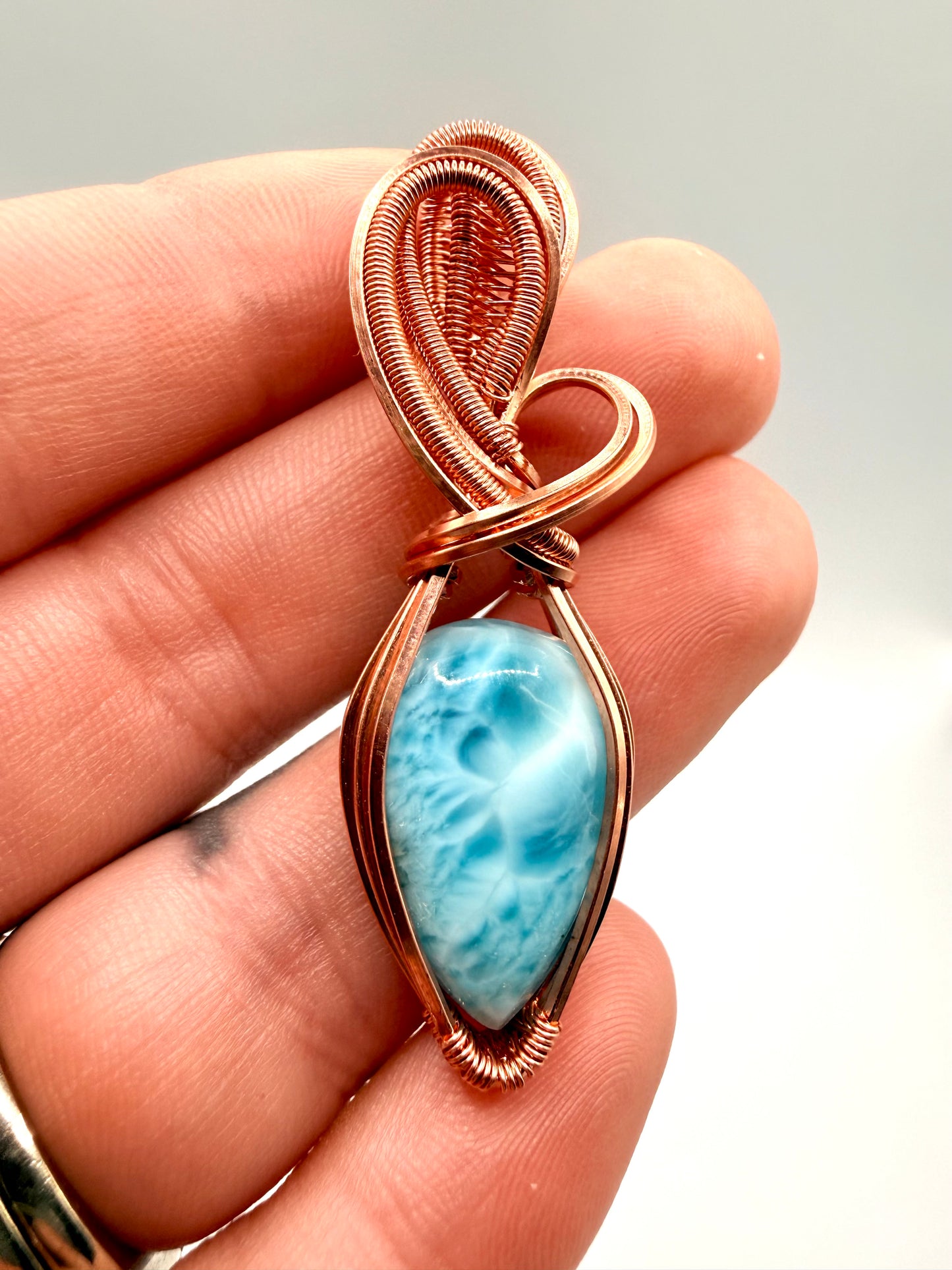 Larimar Pendant In Copper