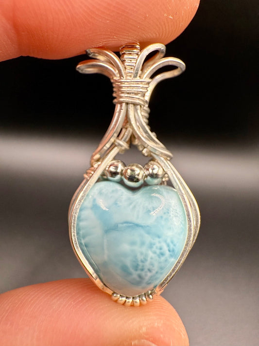 B112) Larimar Pendant In Sterling Silver