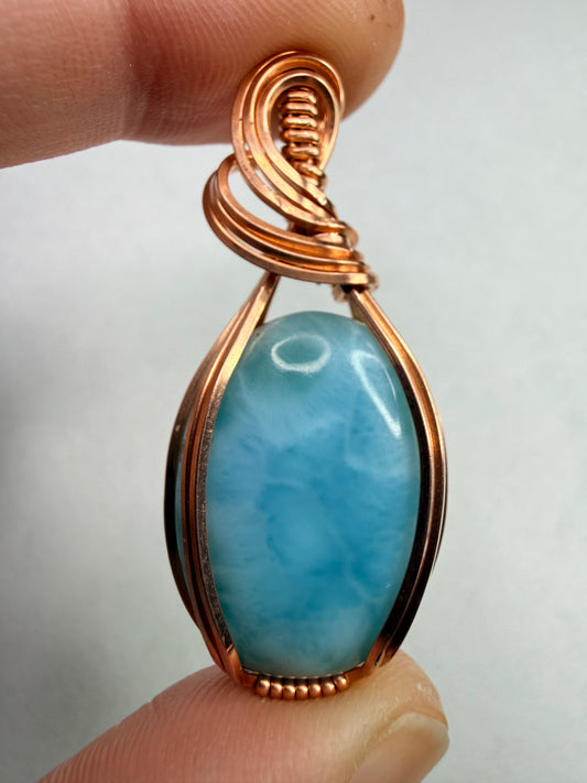 Larimar Pendant In Copper