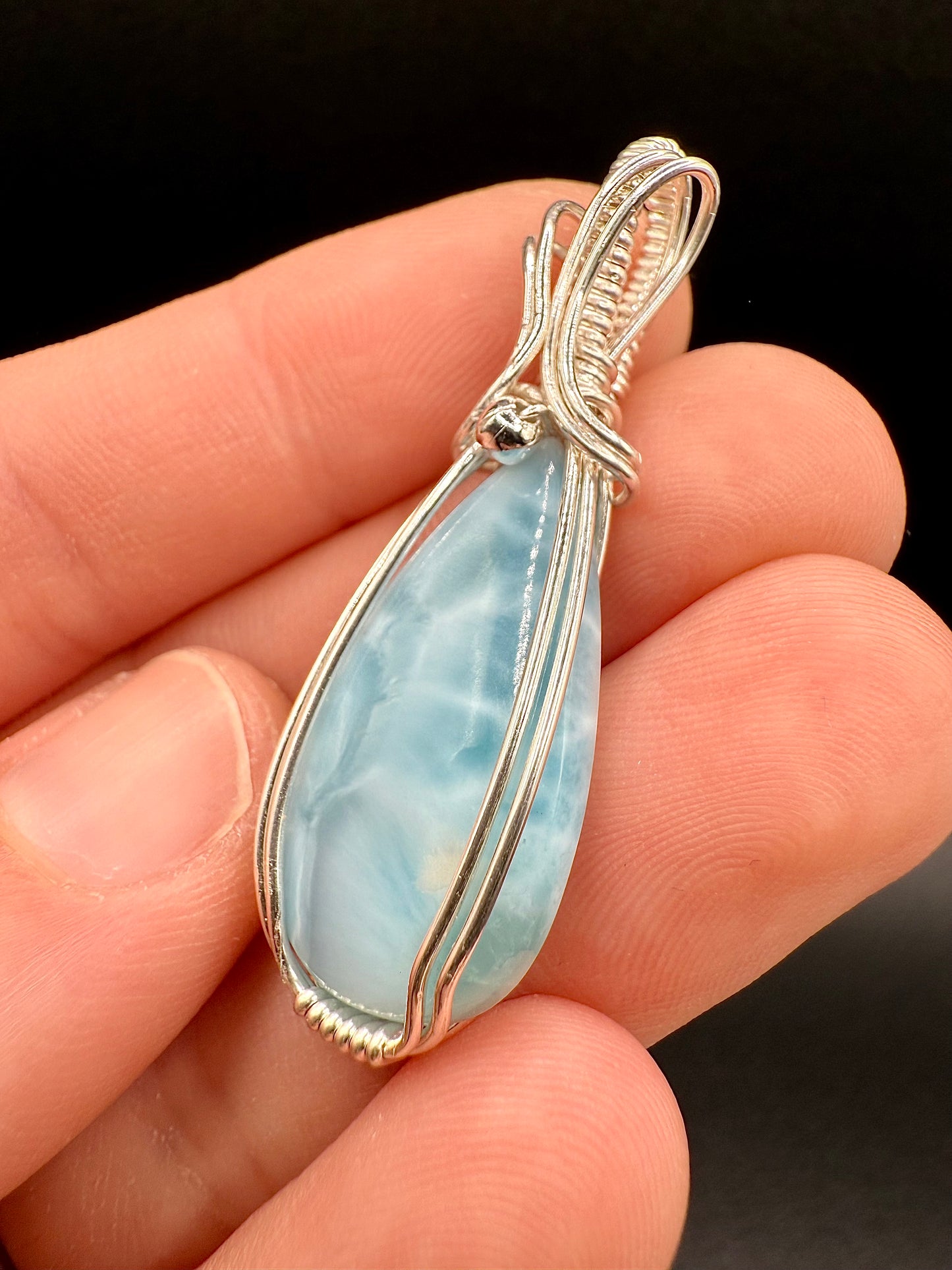 A11) Larimar Pendant In Sterling Silver