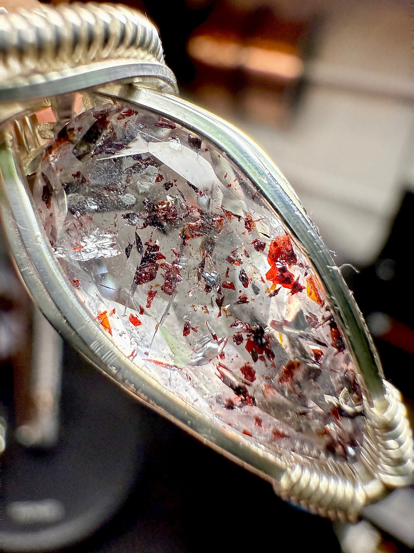 ZZ12) Super 7 Pendant Necklace In Sterling Silver