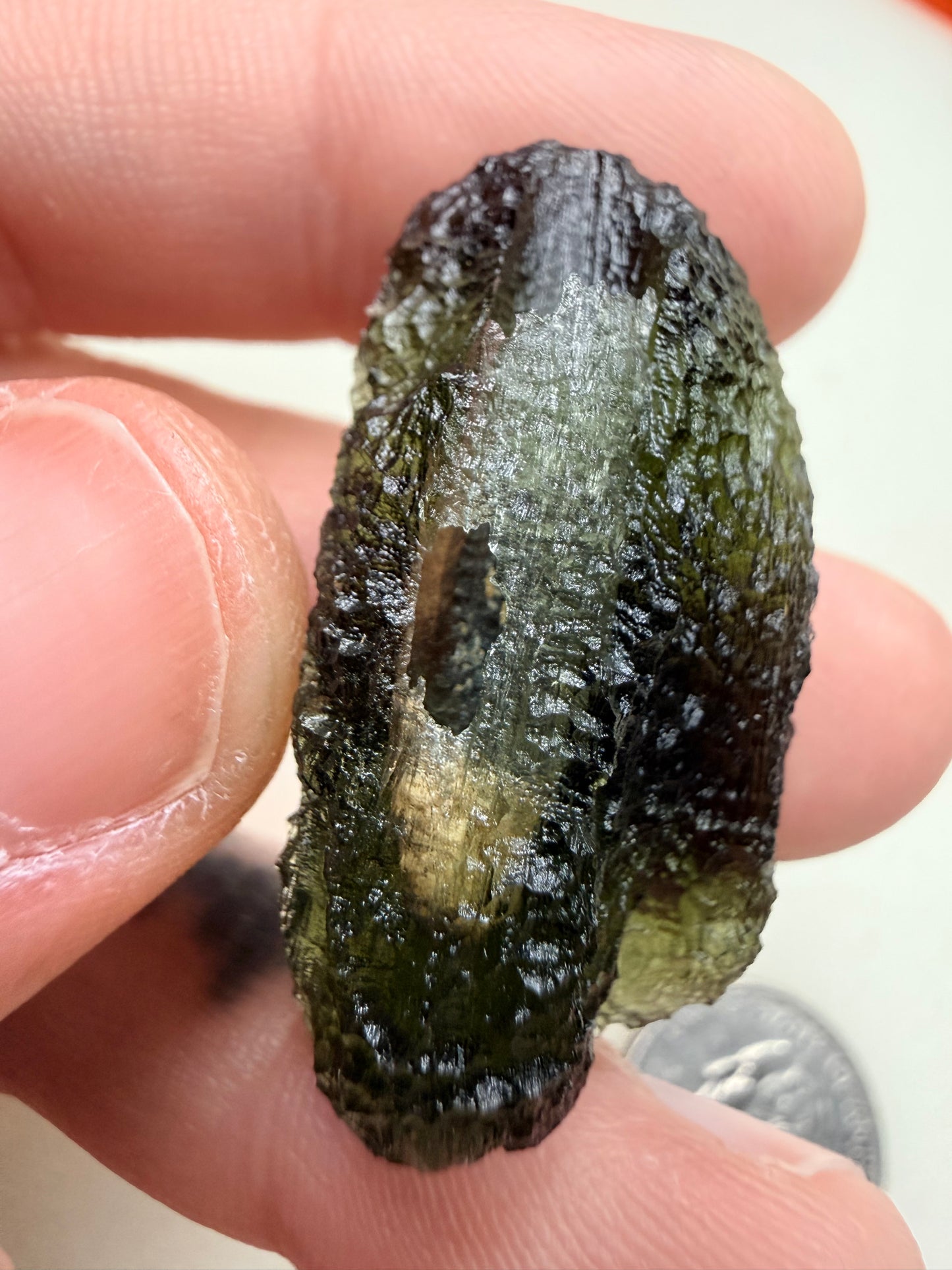 Moldavite 10.41 Gram With A Open Bubble Cavity