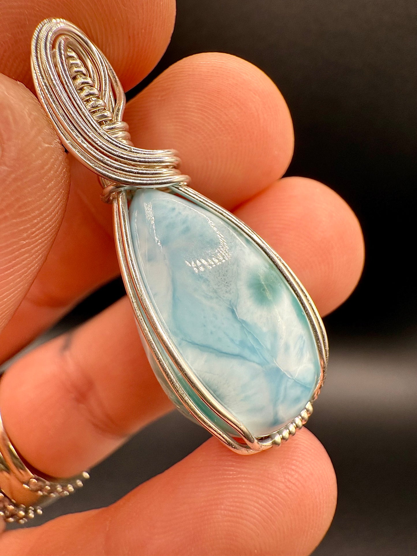 A11) Larimar Pendant In Sterling Silver