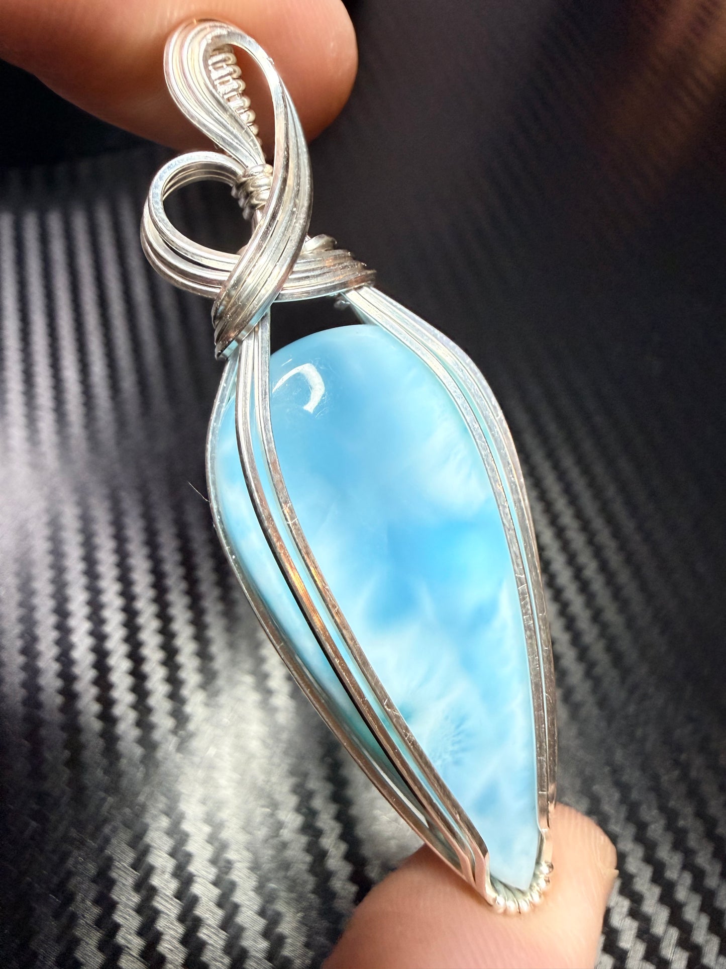 Larimar Pendant In Sterling Silver
