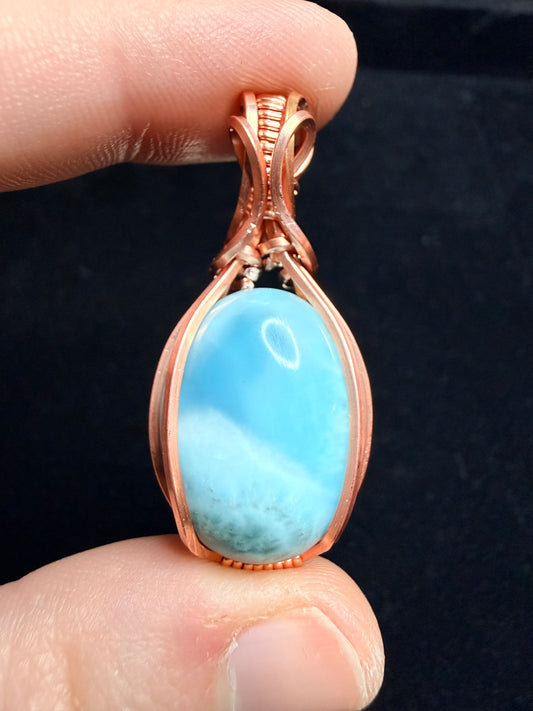 Larimar Pendant In Copper