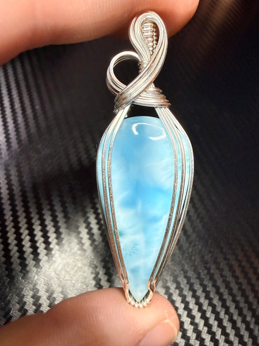 Larimar Pendant In Sterling Silver