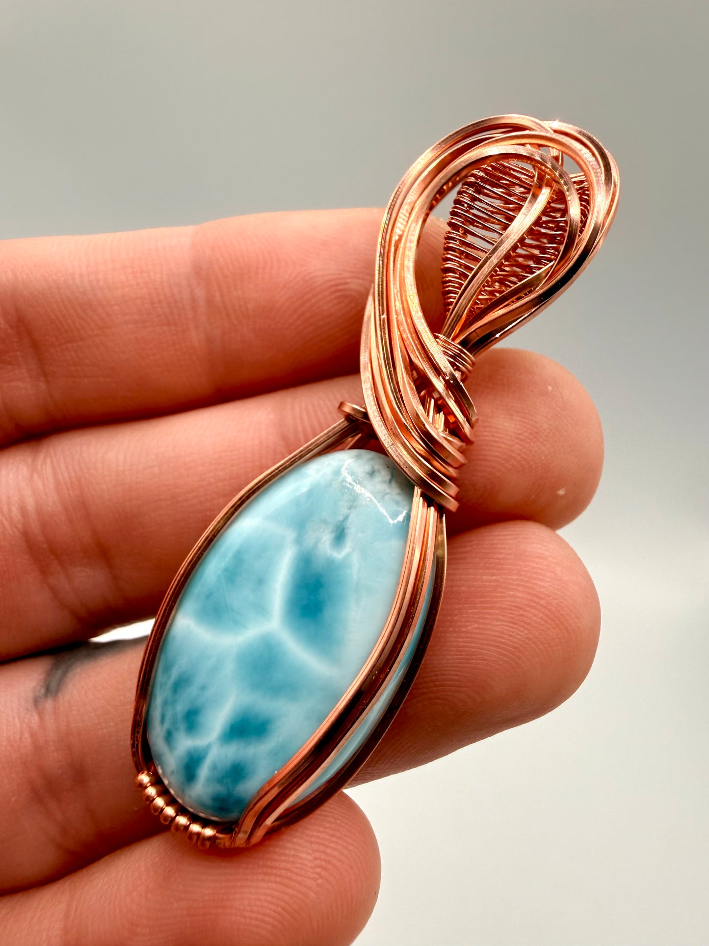 Larimar Pendant In Copper