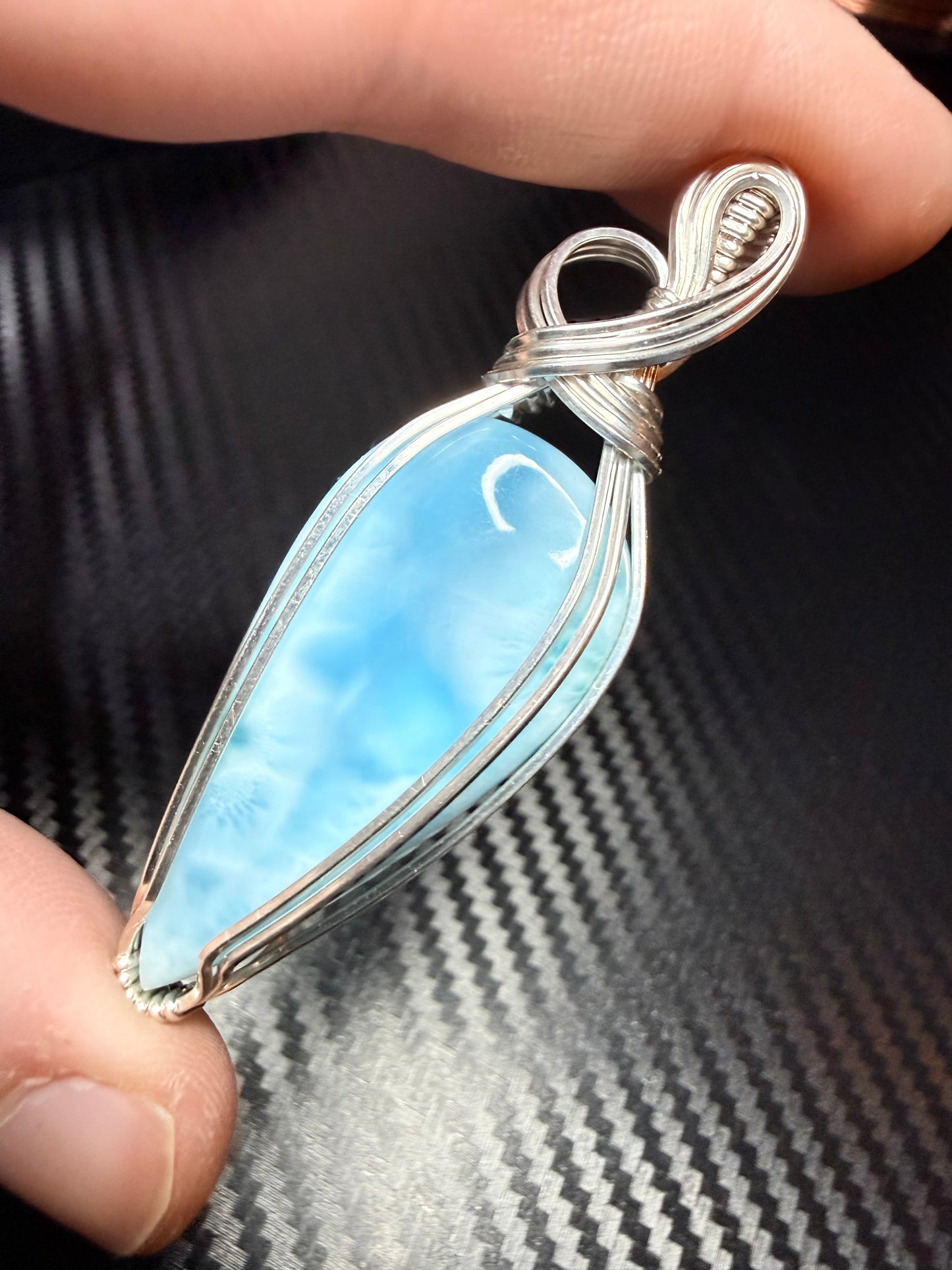 Larimar Pendant In Sterling Silver