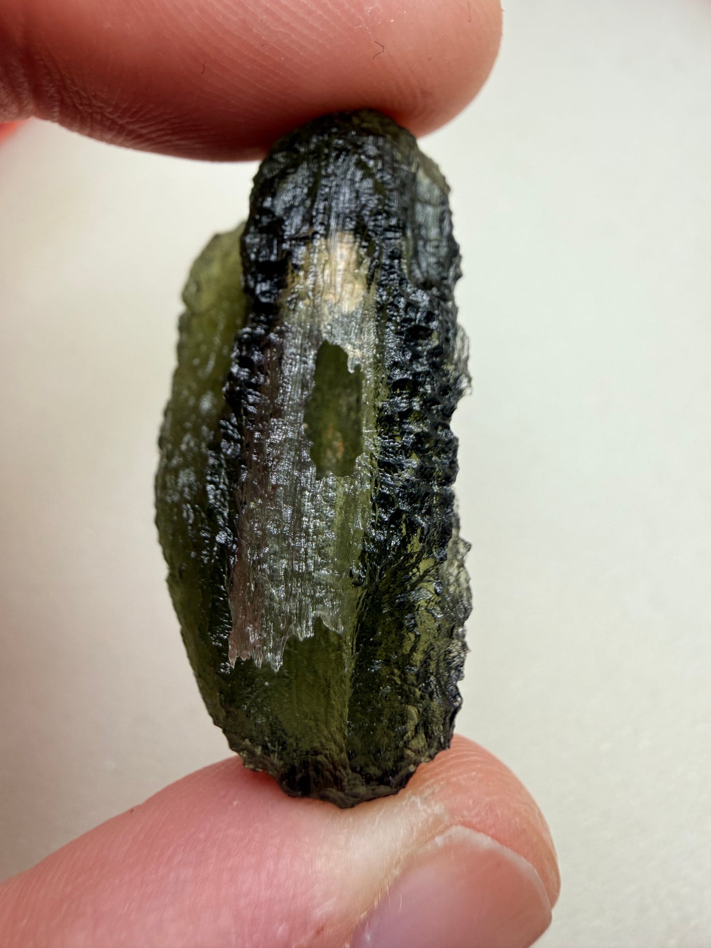 Moldavite 10.41 Gram With A Open Bubble Cavity