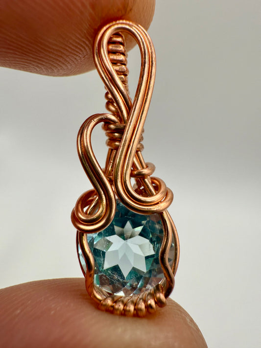 A1.) Christmas Special Sky Blue Topaz In Copper