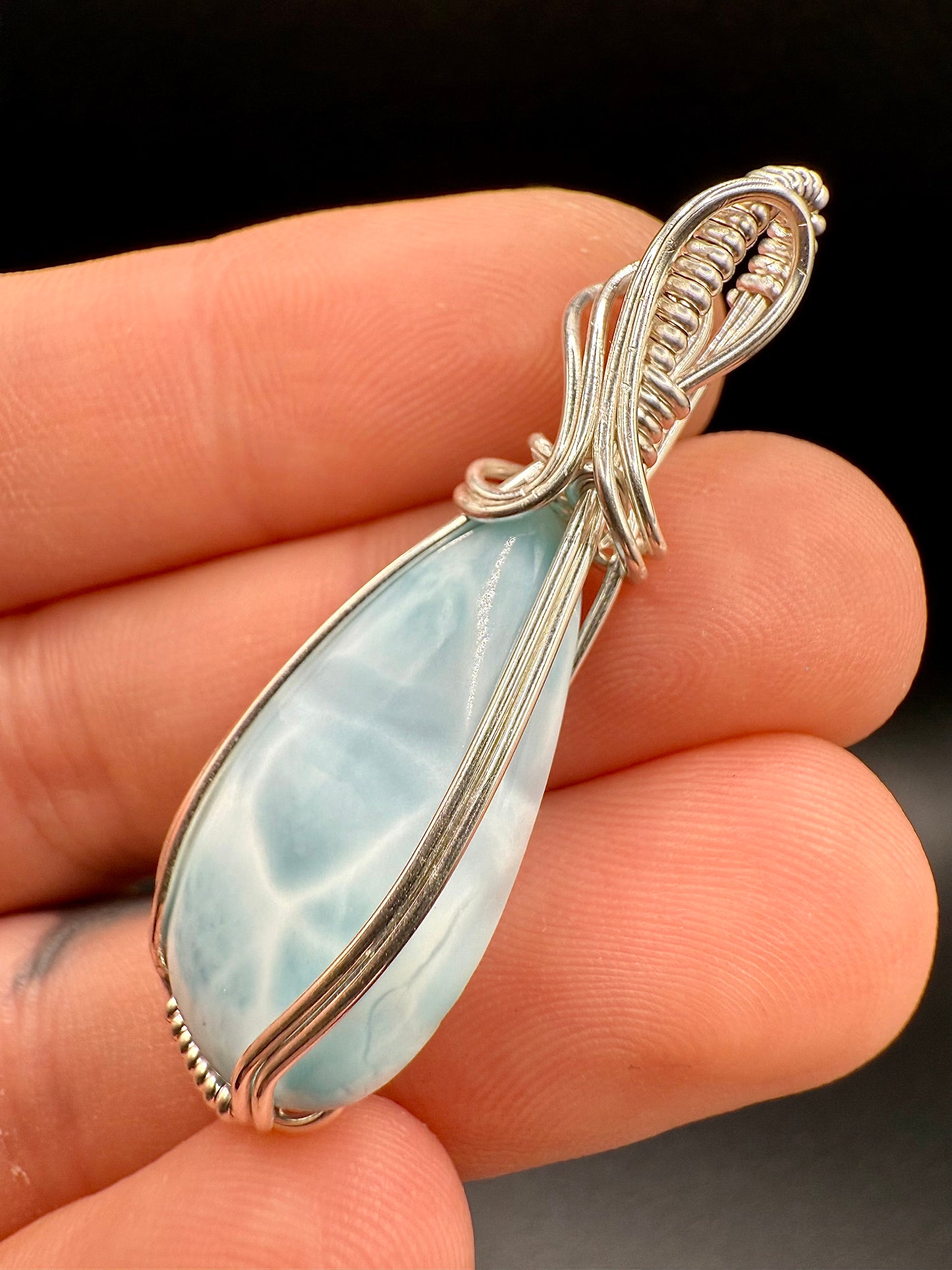 B112) Larimar Pendant In Sterling Silver