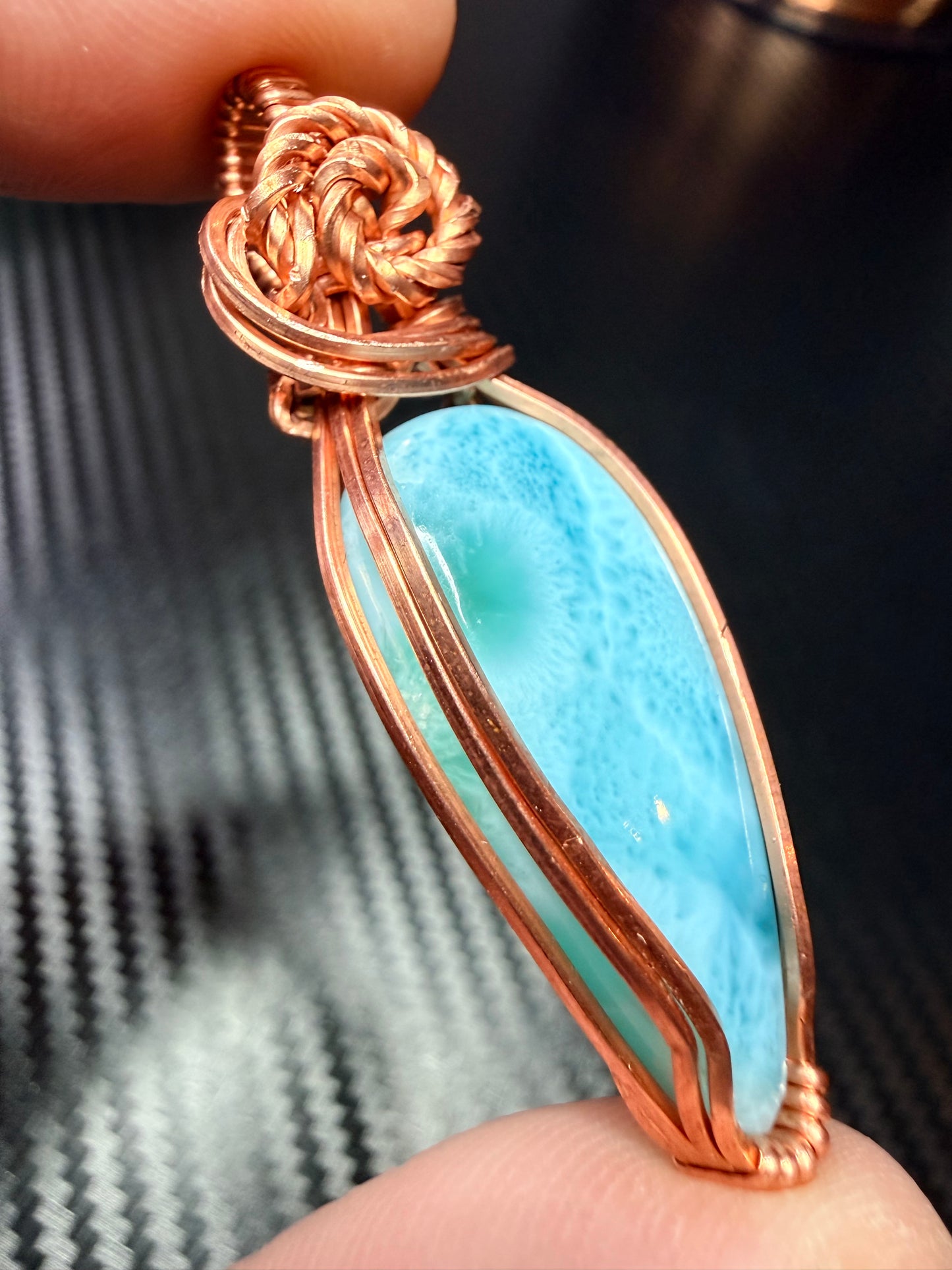 Larimar Pendant In Copper