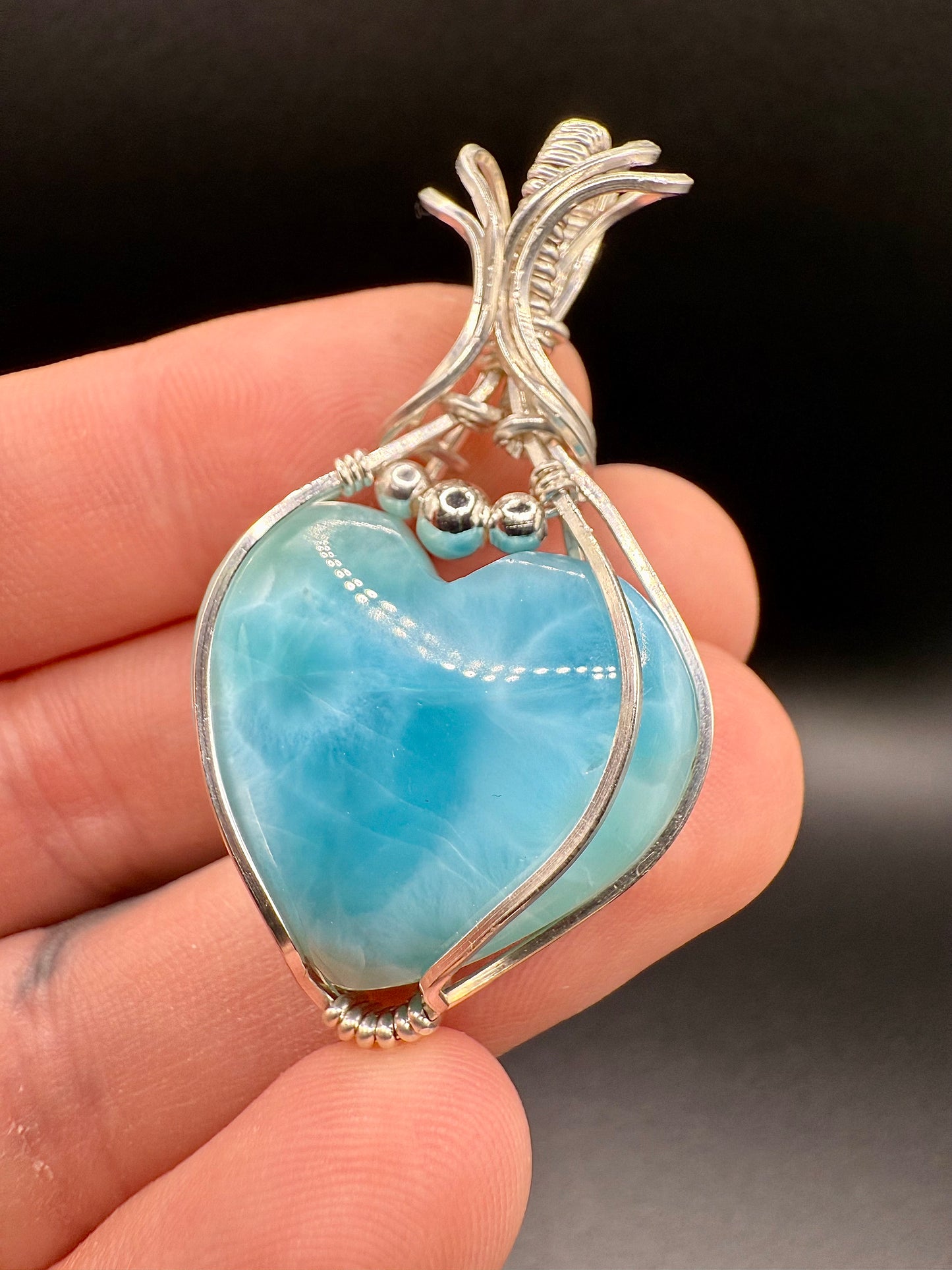 C11) Larimar Pendant In Sterling Silver