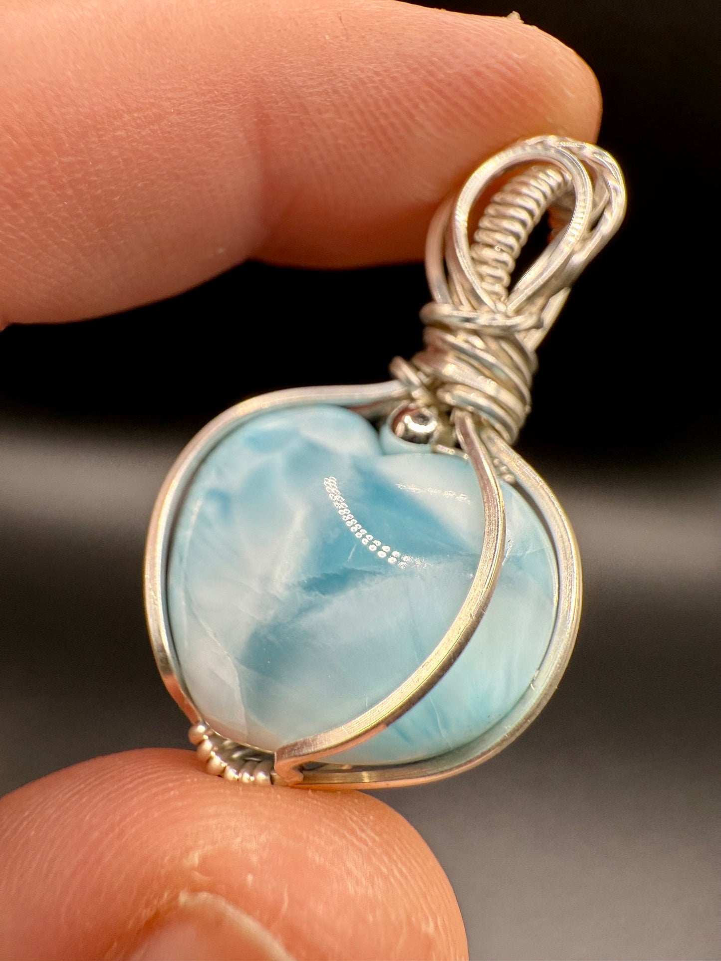B112) Larimar Pendant In Sterling Silver