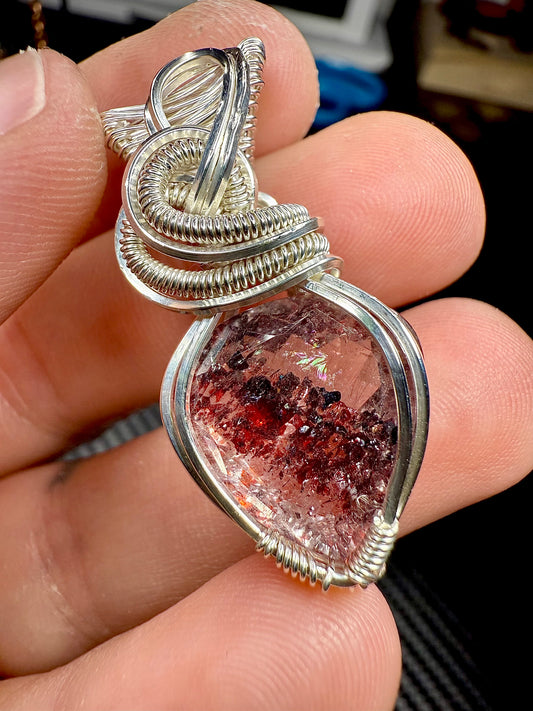 C112)Super 7 Pendant Necklace In Sterling Silver