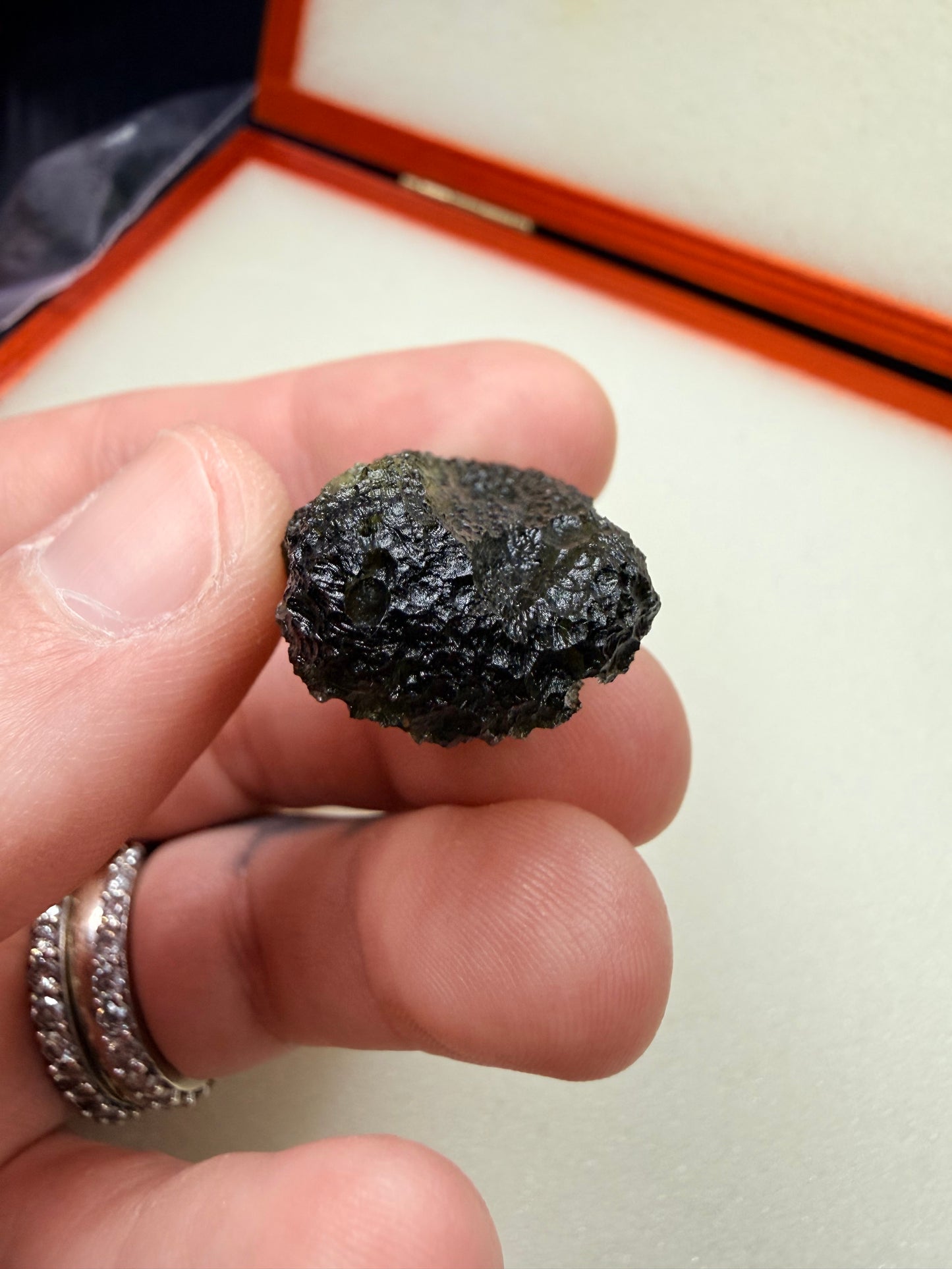 Moldavite 10.41 Gram With A Open Bubble Cavity