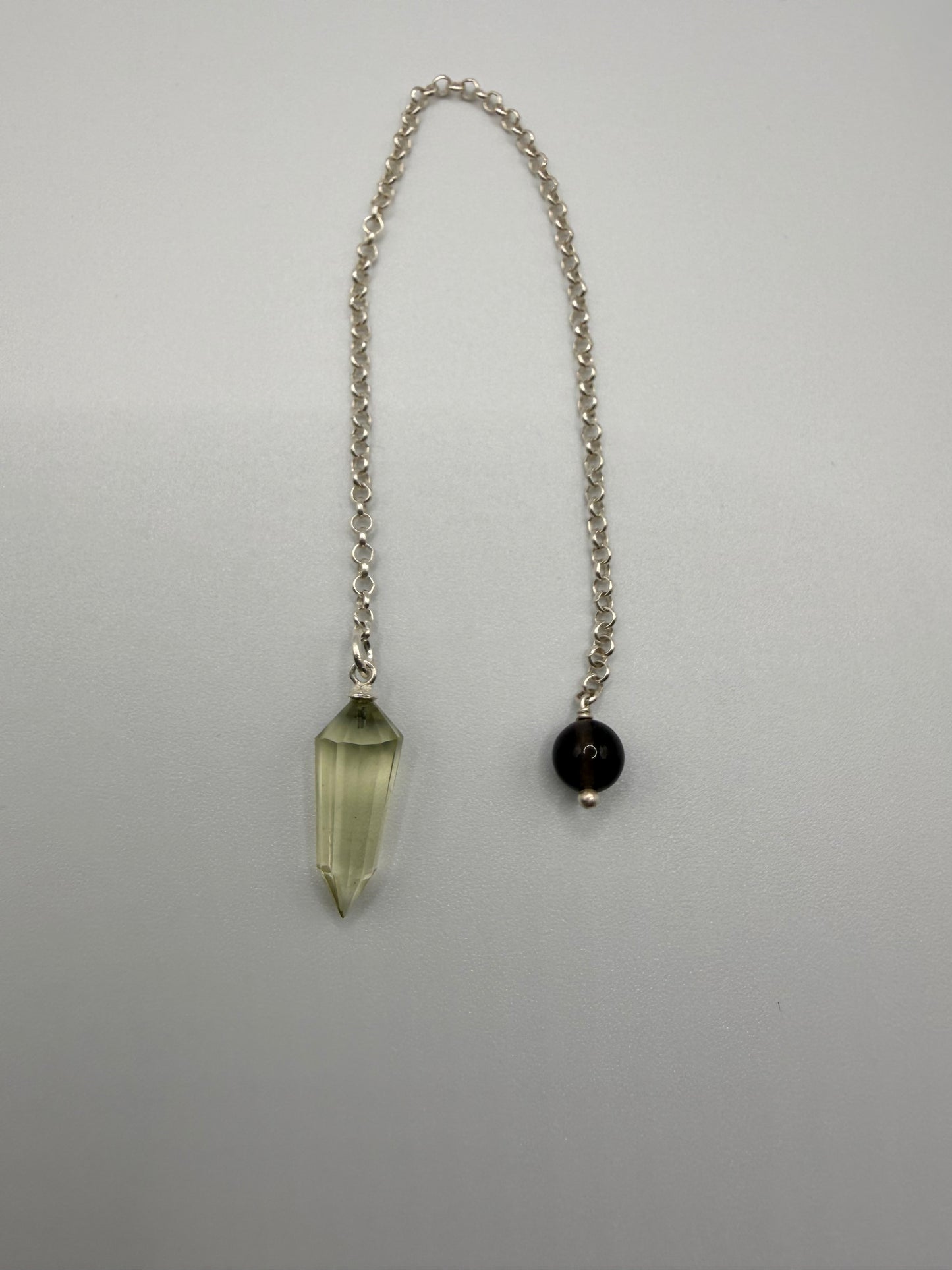 AAA Libyan Desert Glass Pendulum With Agni Manitite Bead In Sterling Silver 6.30 crt