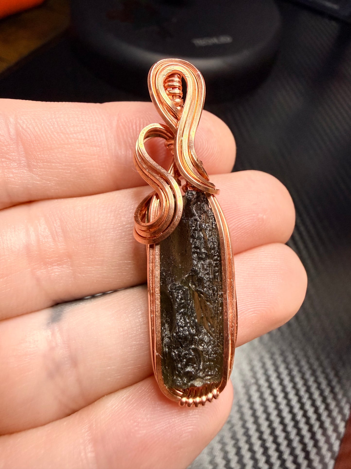 11VDS) Moldavite Pendant in copper