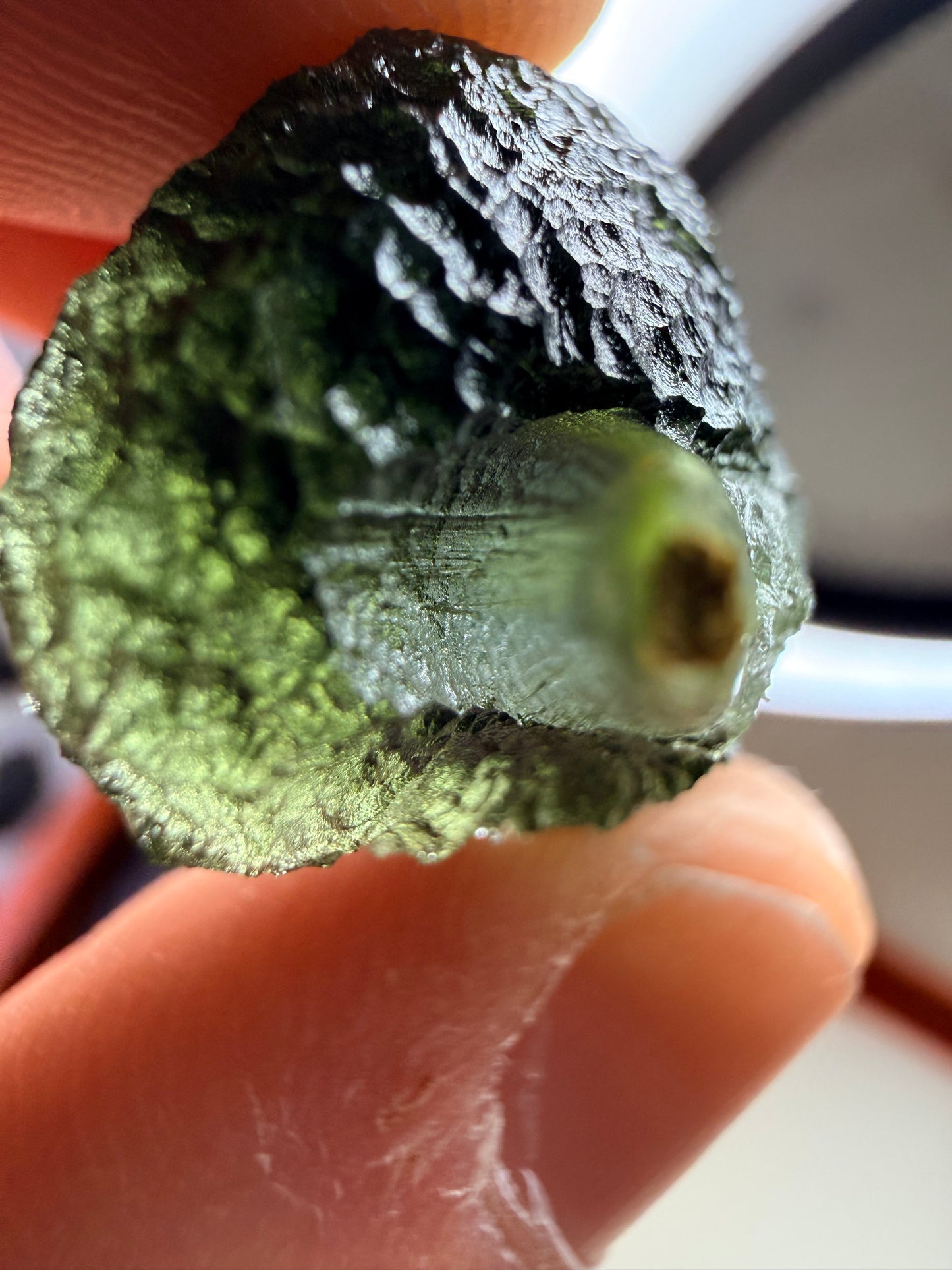 Moldavite 10.41 Gram With A Open Bubble Cavity