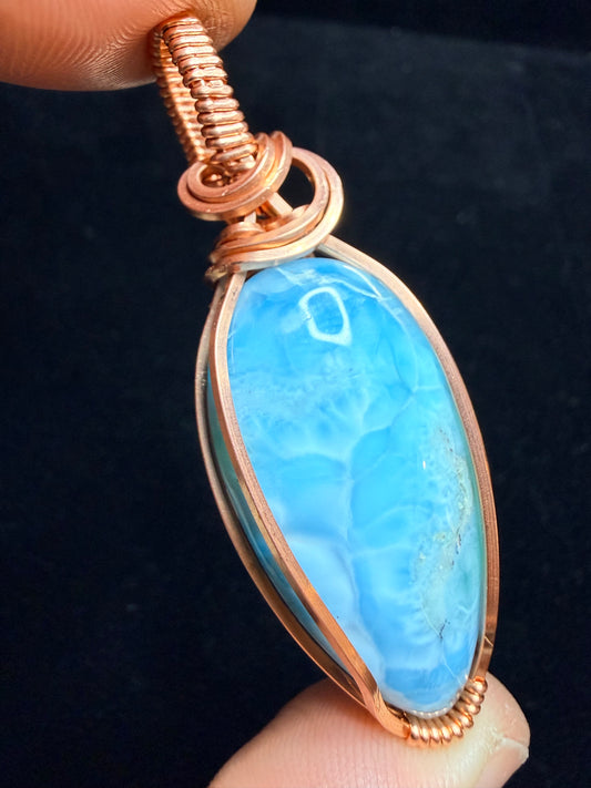 Larimar Pendant In Copper