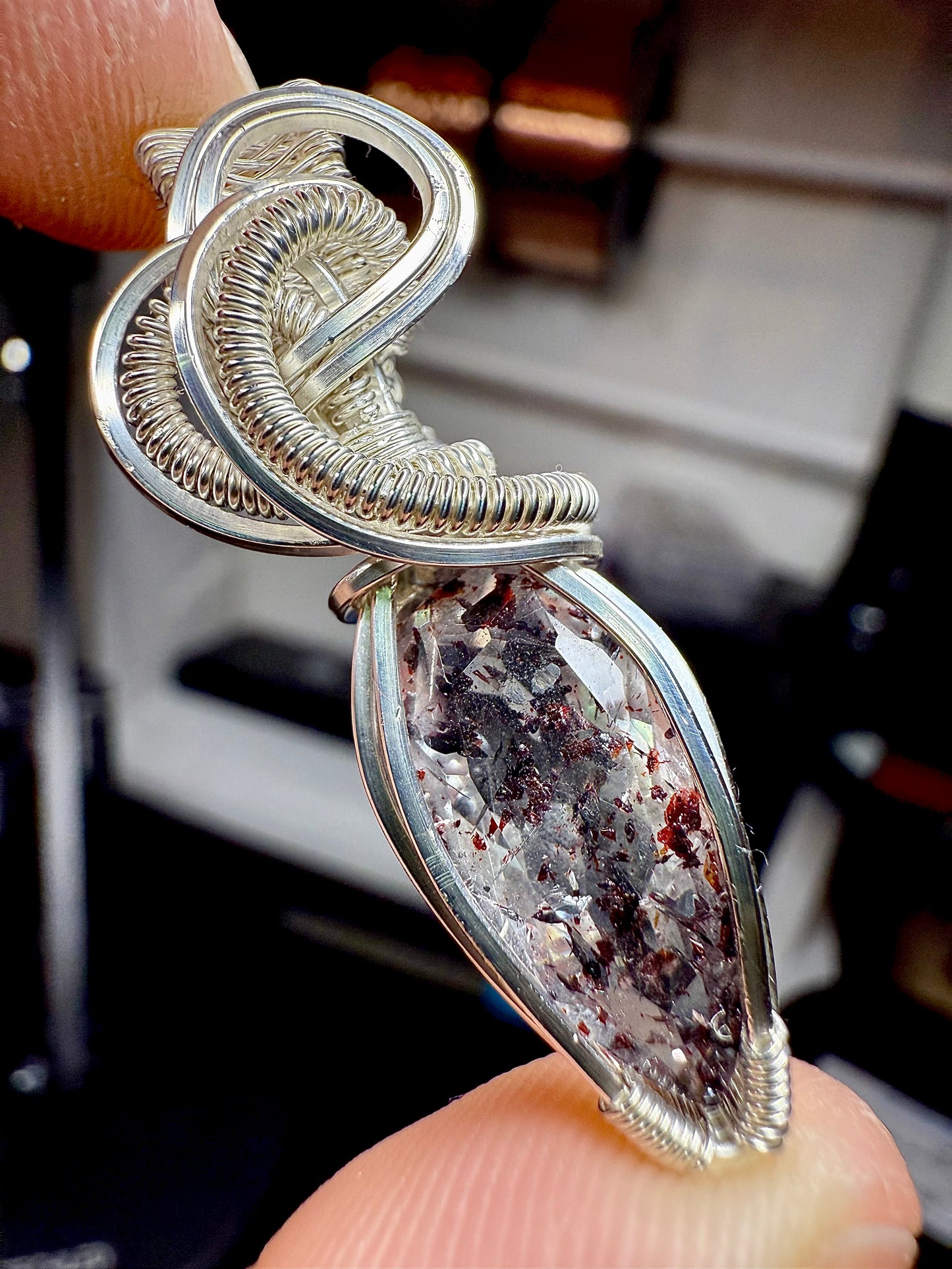 ZZ12) Super 7 Pendant Necklace In Sterling Silver