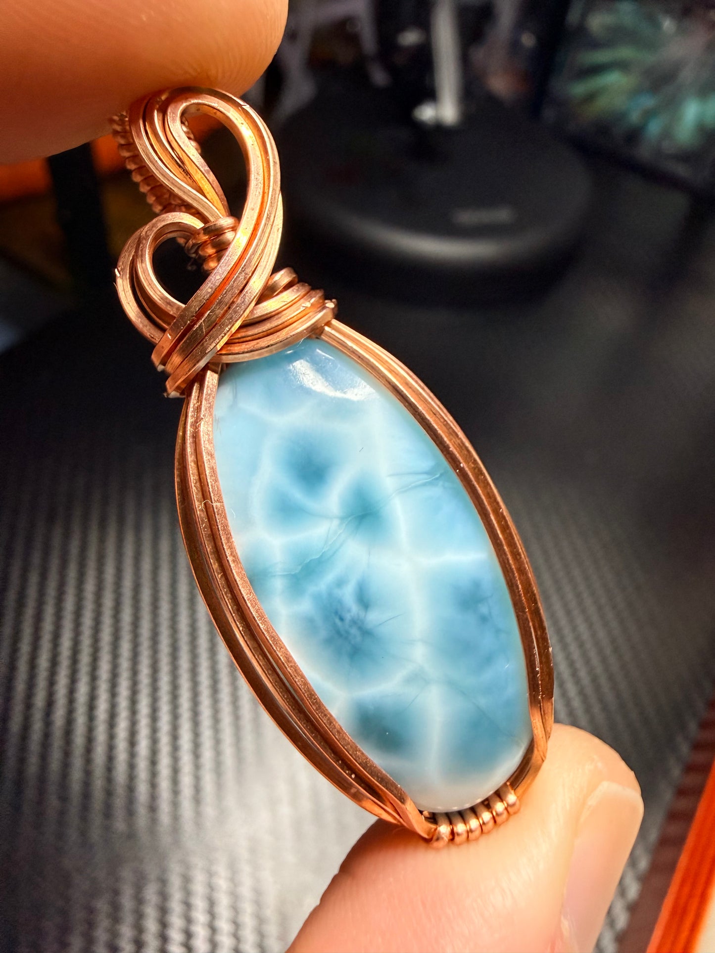 11VDS) Larimar Pendant in copper