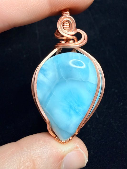 Larimar Pendant In Copper