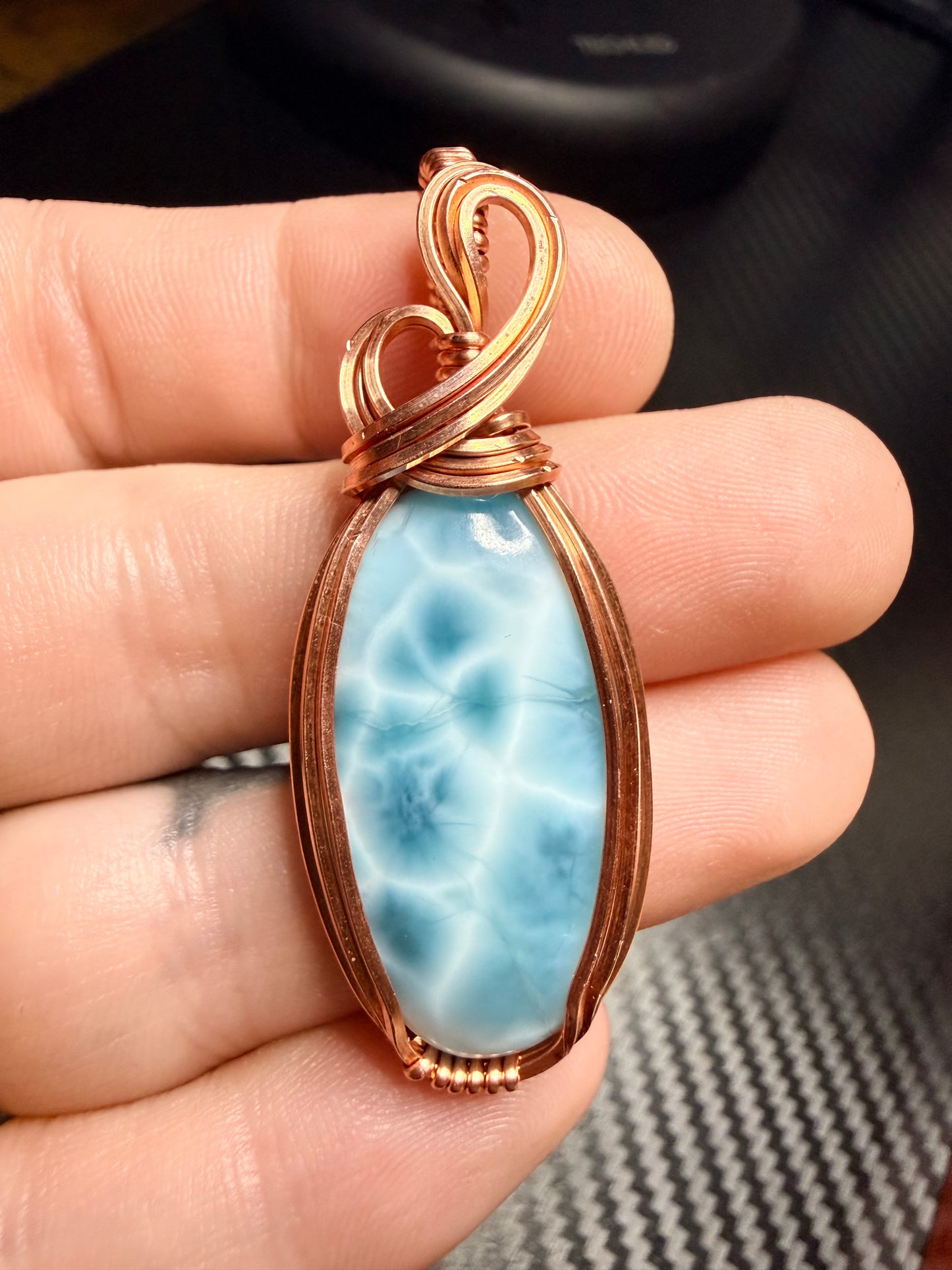 11VDS) Larimar Pendant in copper
