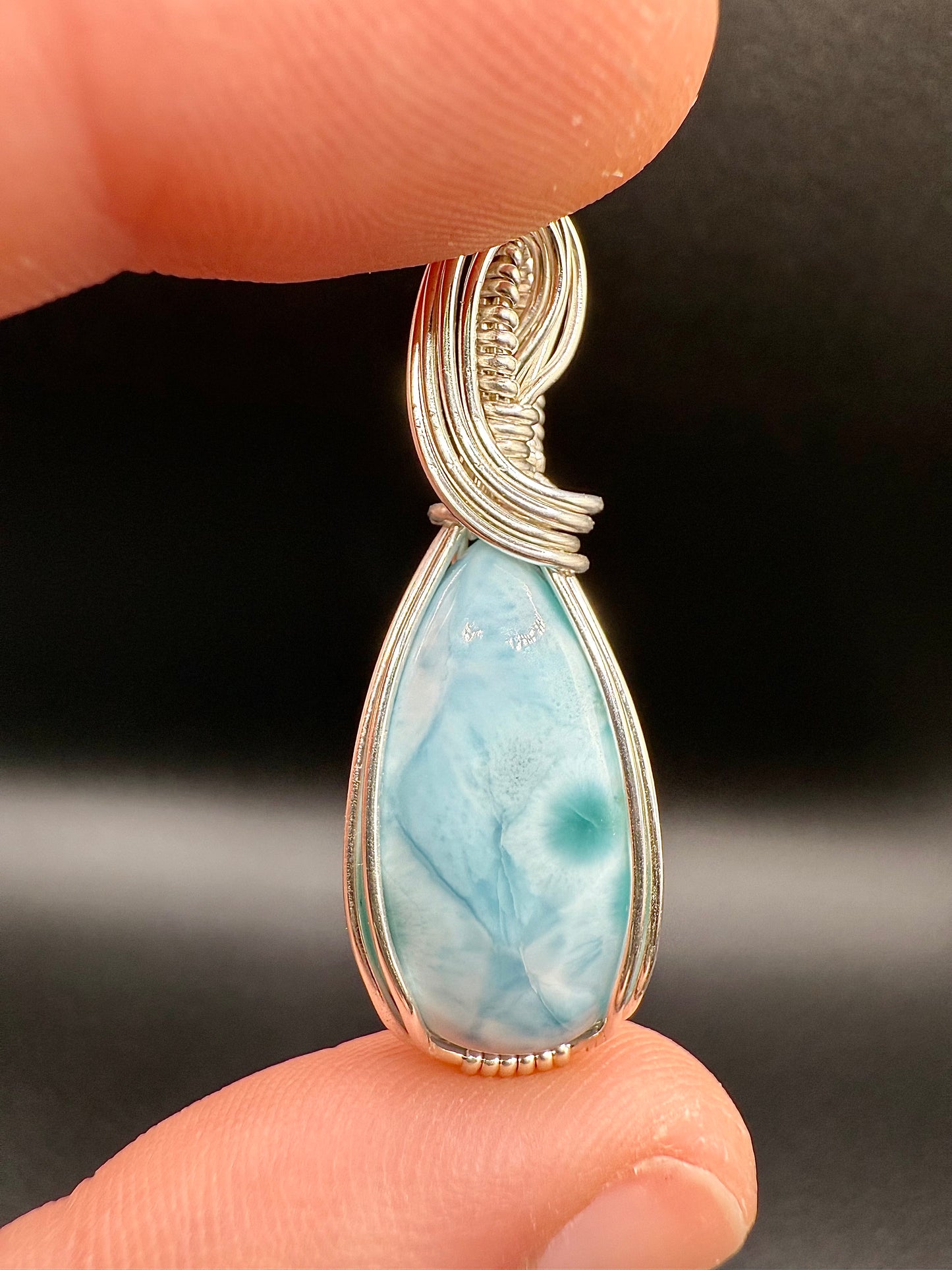 A11) Larimar Pendant In Sterling Silver
