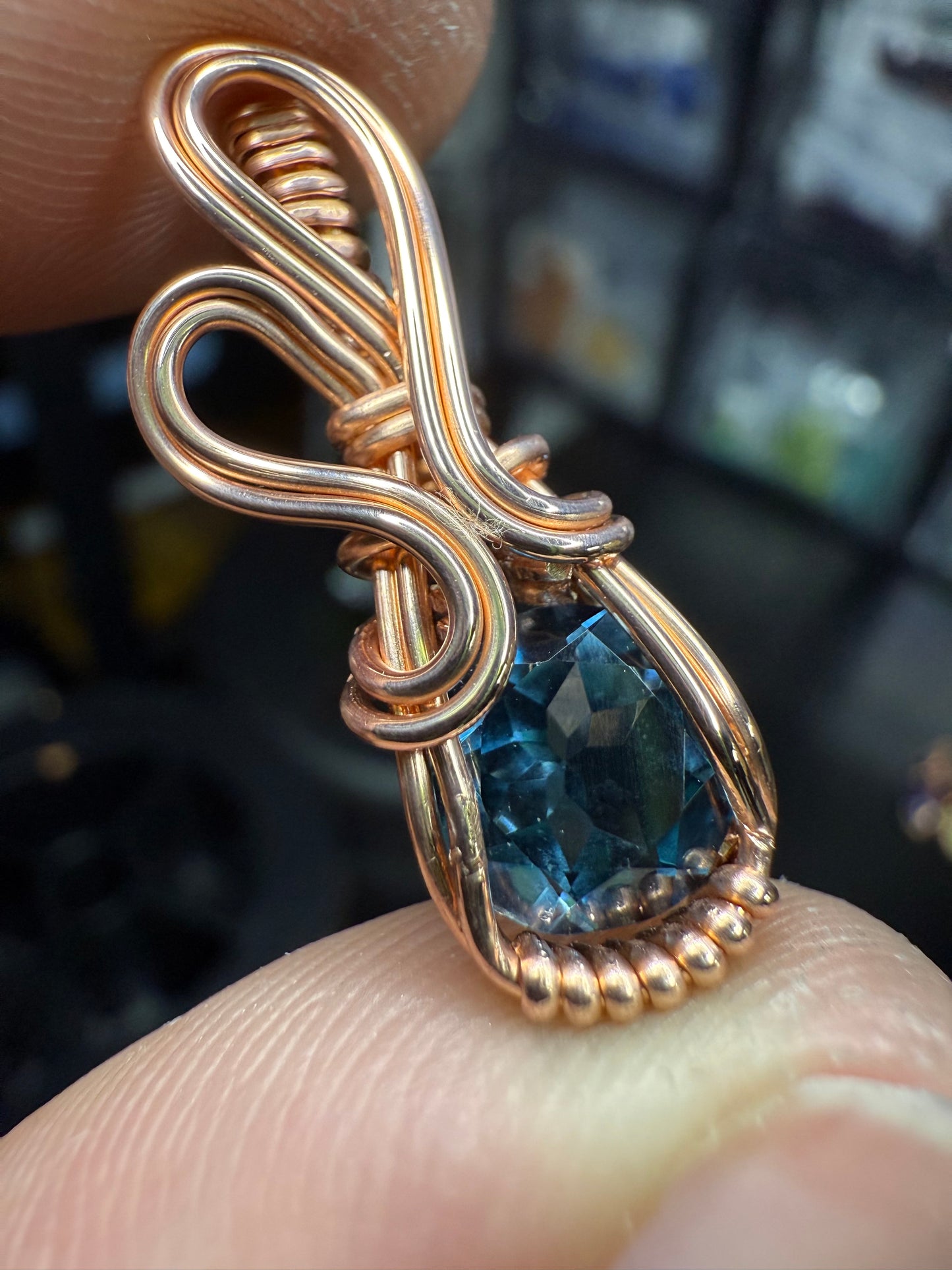 A1.) Christmas Special London Blue Topaz In Copper