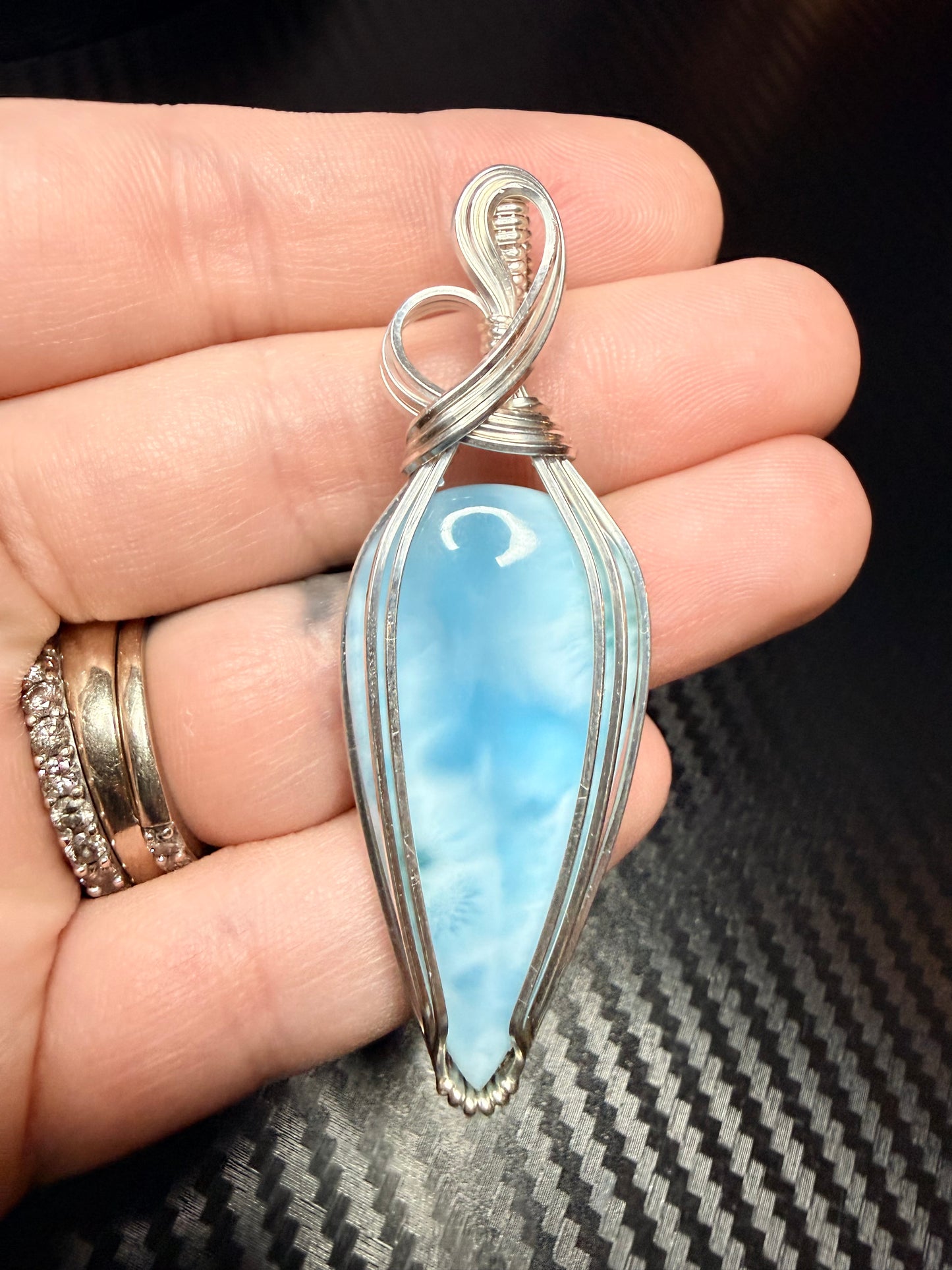 Larimar Pendant In Sterling Silver