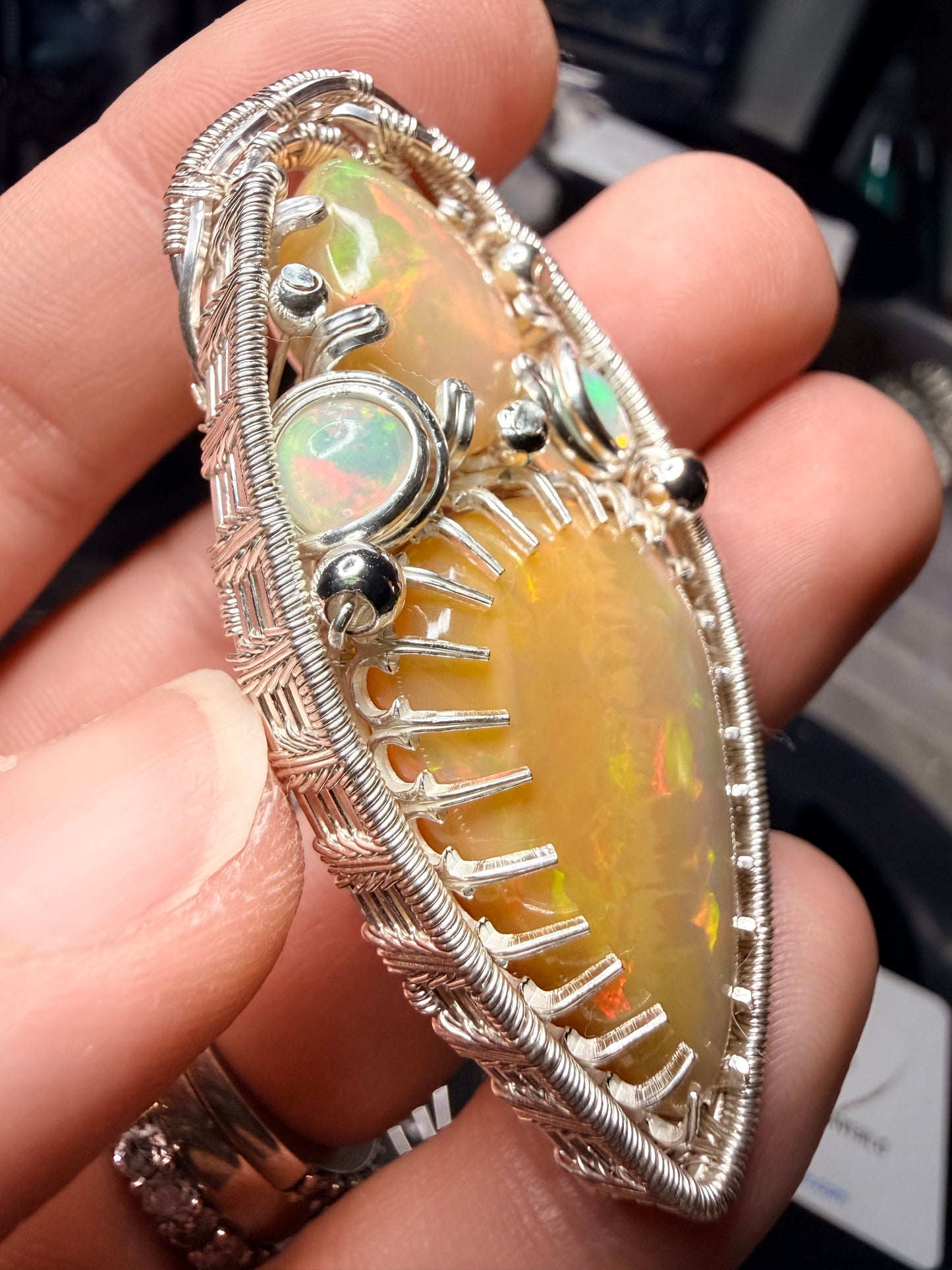 11VDS) Large Ethiopian Opal Pendant in Sterling Silver