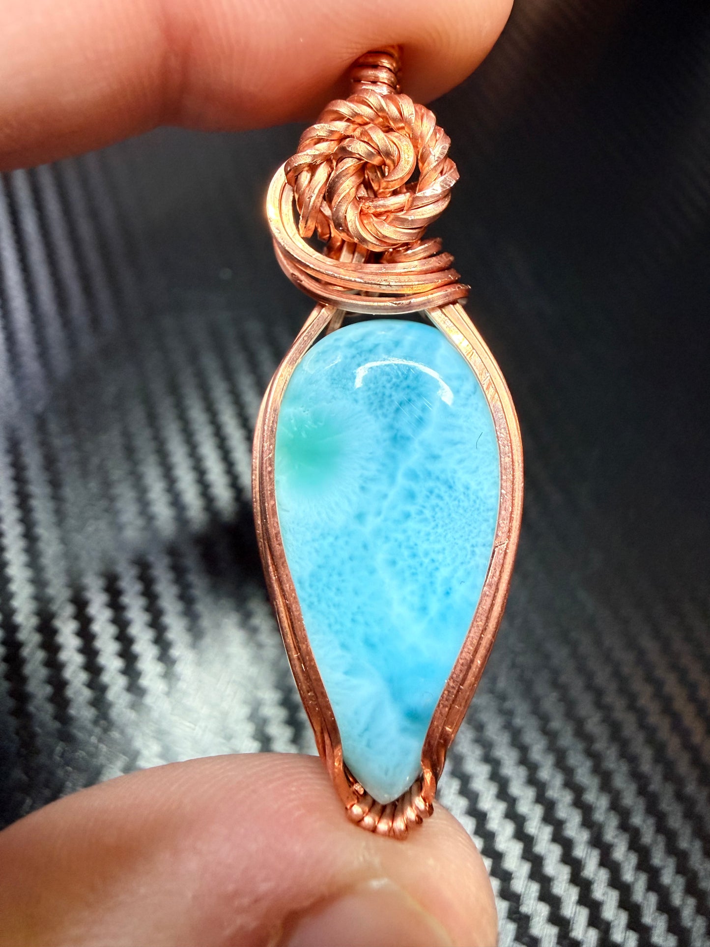 Larimar Pendant In Copper